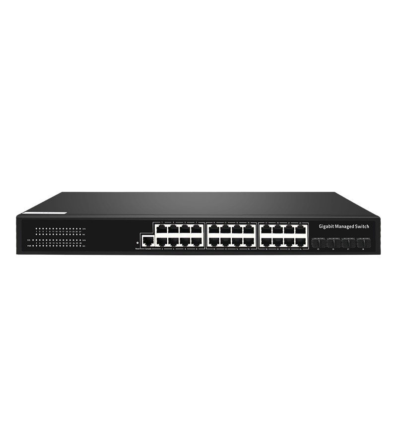Quality FCC Certified 1G Capacity 24 Fiber SFP RJ45 Networking Switch with 10/100/1000Mbps Transmission Rate and Private Mold for sale