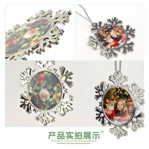 Sublimation Blank Christmas Ornaments Metal Snowflake Christmas Custom Christmas