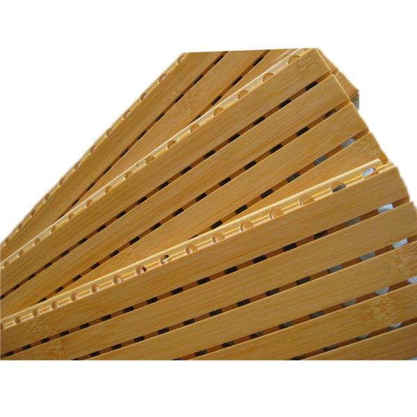 Home Decoration Wooden Grooved Acoustic Panel Polyester Fiber Material