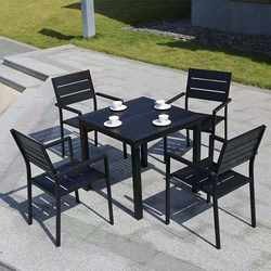 Polywood Aluminum Stacking Armchair Outdoor Patio Dining Furniture
