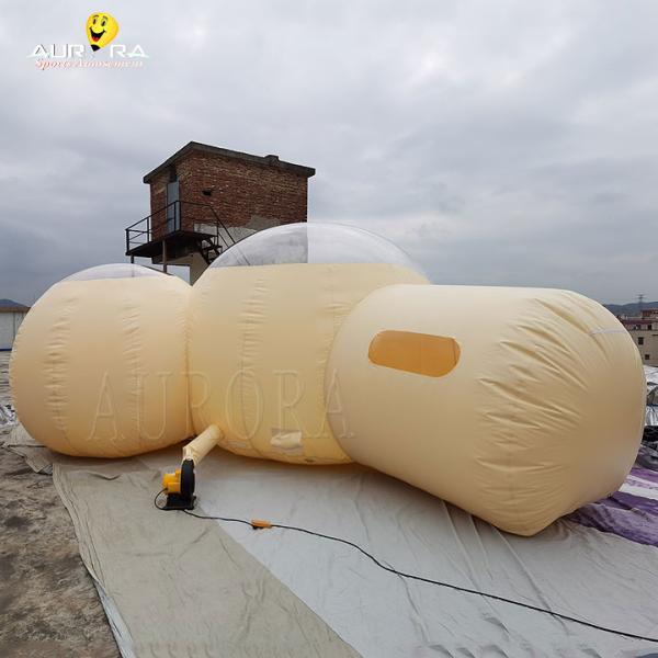 1.0mm Transparent PVC Inflatable Bubble House Tent Yellow Customized