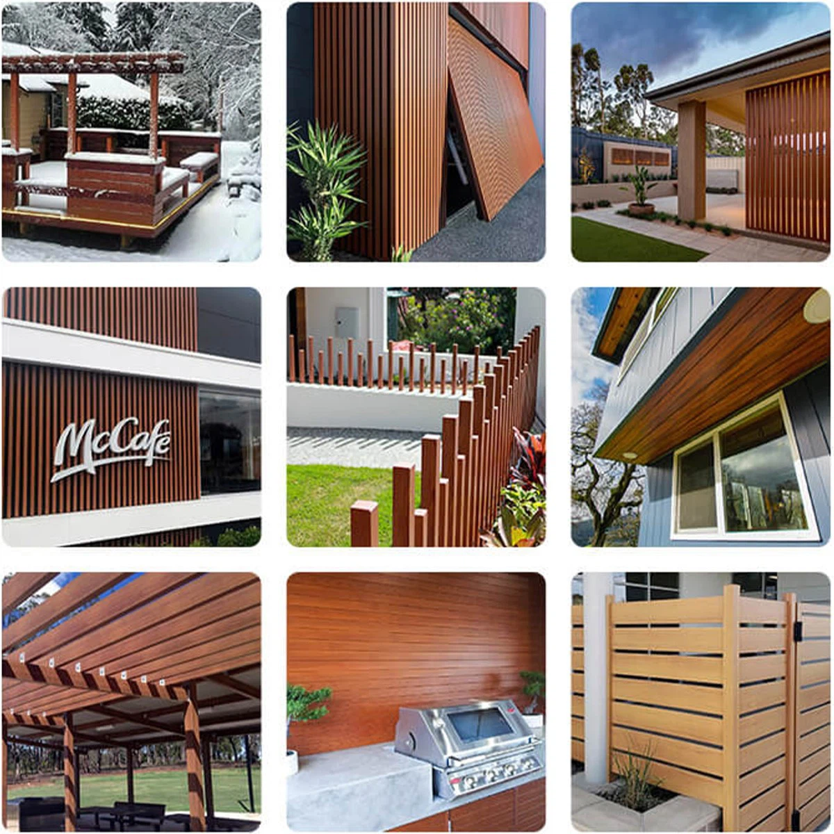 Teak Aluminum Alloy Wood Finish Acp Sheets 0.3CM Aluminium Pvdf Coating