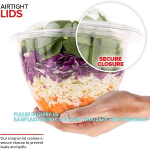 48 Oz. Disposable Salad Bowls - On-The-Go Salad Bowl - Plastic Salad Containers