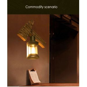 Restaurant bar cafe light creative industrial Vintage wood wall lamp(WH-VR-53)
