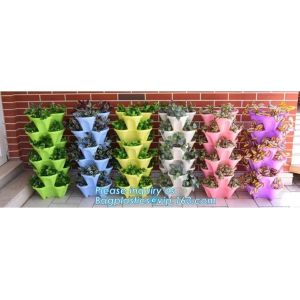 strawberry vertical stackable planter plastic garden pots flower pot,PP material