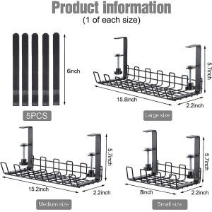 Main Material Steel Under Desk Cable Management Tray for Wire Organization in Office