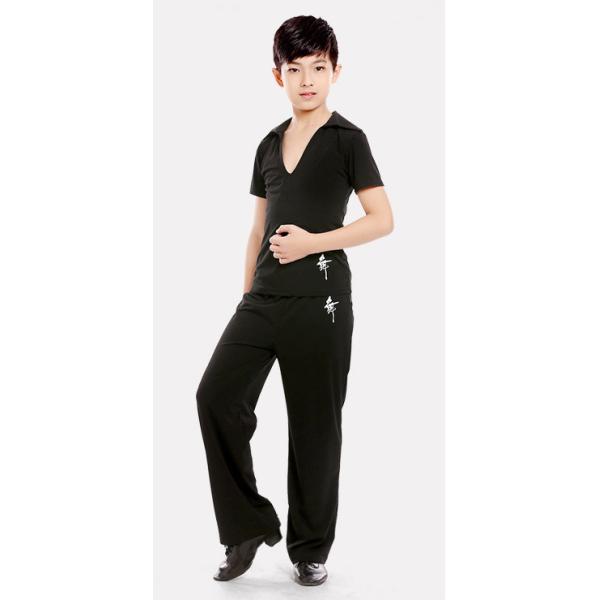 new offer latin dance clothes boy Ruffly blue white black modern dance stage children latin dance clothes