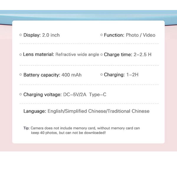 2inch Waterproof Digital Kids Camera Toys Video Camcorder For 3-12 Year Old Tweens