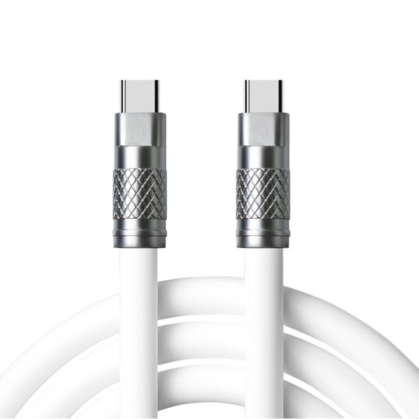 1m Durable Silicone Charging Cable with Zinc Alloy Connectors in Orange/Blue/White/Green CC60W / CL27W 480Mbps Cable