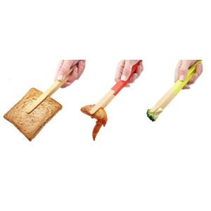 bamboo wooden food service tong