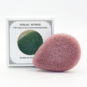 China Customized Logo Tear Drop Exfoliating Konjac Sponge 2.5cm Thick on sale