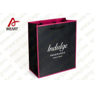 Full Inside Colored Custom Printed Paper Bags For Wedding Black Rope