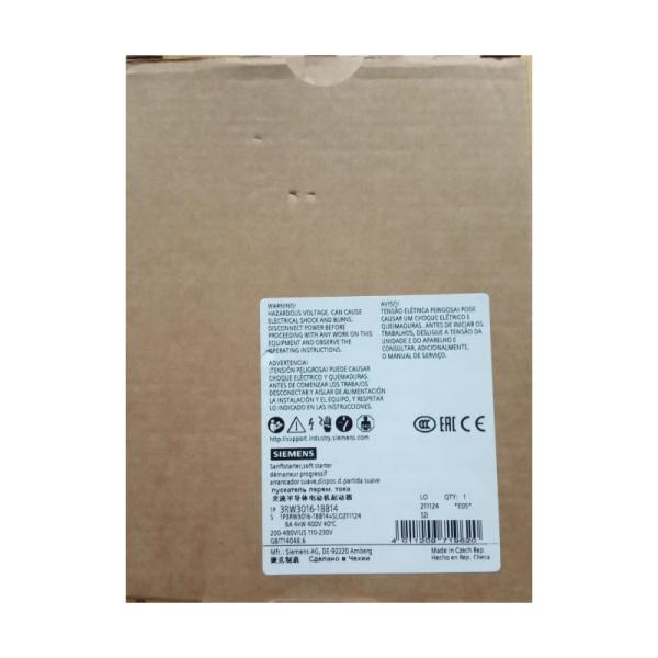 3RW3016-1BB14 Siemens Sirius Soft Starter S00 9A 4kW 400V Screw Terminals