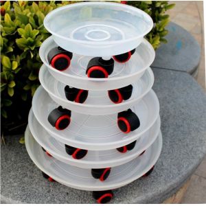 30cm 4 Rollers Movable Oem Plastic Flower Pot Base