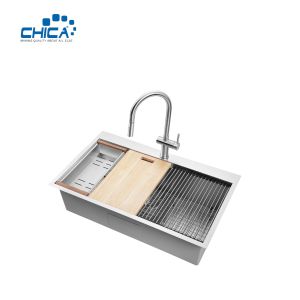commercial topmount handmade house kitchen sink single bowl SUS304 stainless