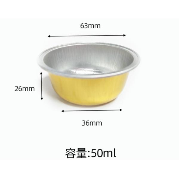 Buy 50ml Disposable Creme Brulee Cups Sealing Lid Aluminum Foil Pan at wholesale prices