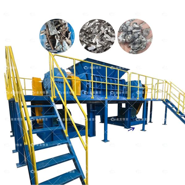 1000-1500 kg/h Output Capacity 22 kW Power Automatic Double Shaft Metal Shredder