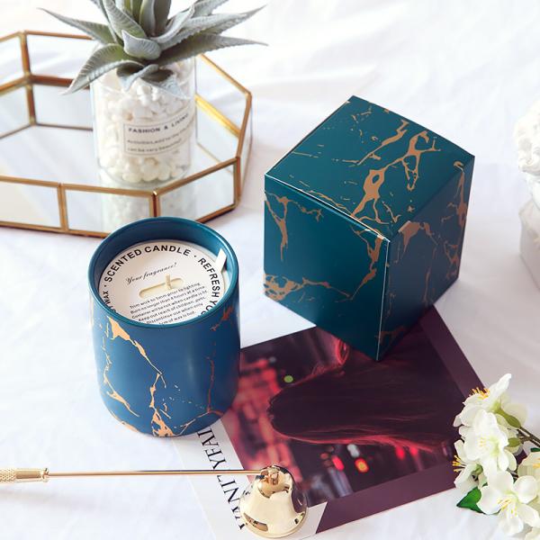 Customizable Logo Ceramic Candle Vessels , Porcelain Empty Candle Jars For Christmas