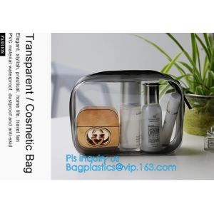 Promotion reusable clear printed transparent zipping storage cosmetic toiletry