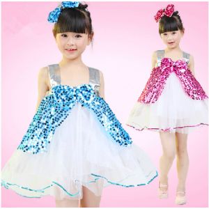 Girl‘s sequined costumes dance costumes dress for children