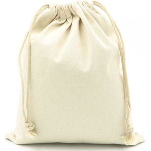 Lightweight durable Small Cotton Canvas Muslin Drawstring Bag Bags