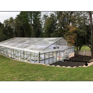 White Large Outdoor Transparent Wedding Tent Sandwich Hard Walls Aluminum 6061