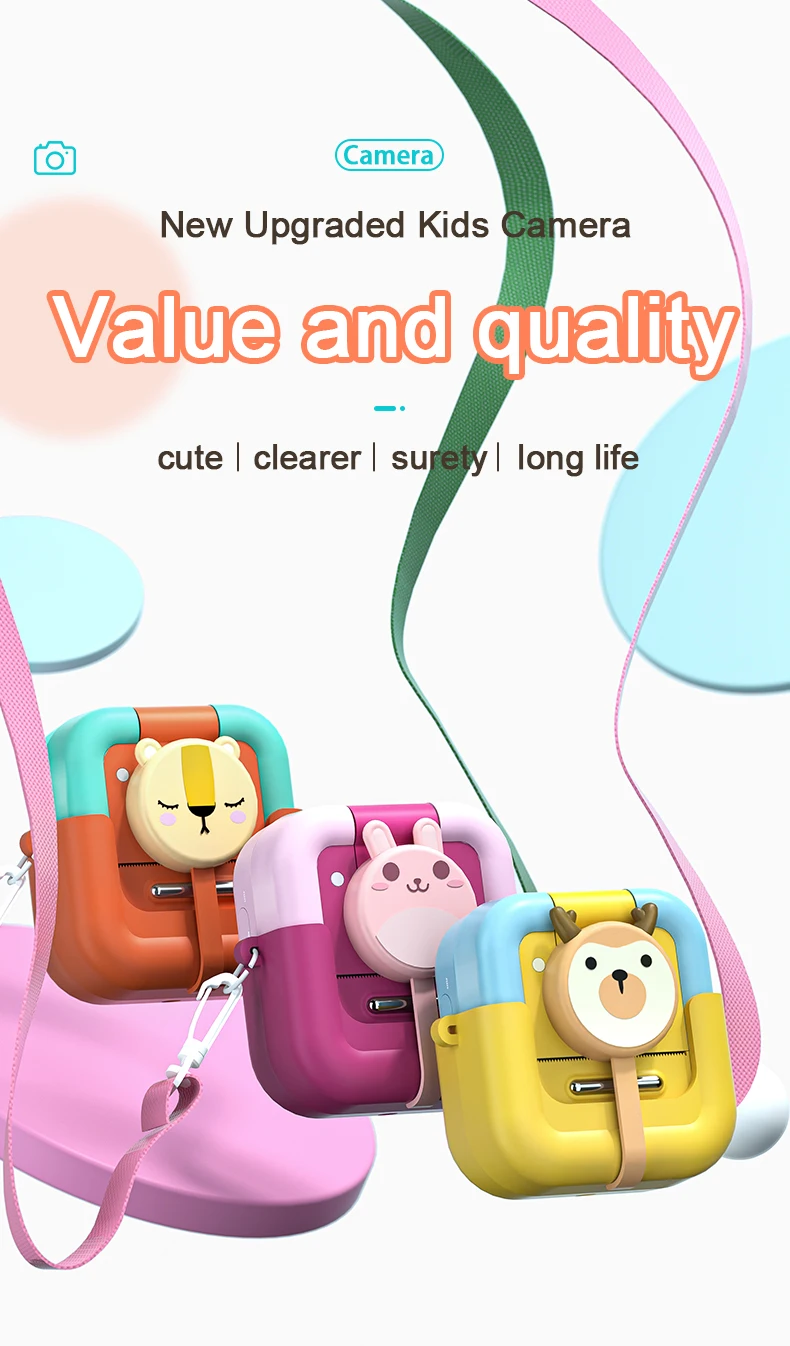 M8 Mini Instant Print Camera for Children 2.4 Inch Screen Kids Printing camera