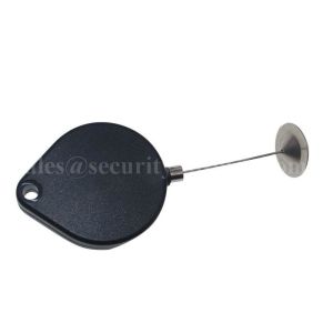 Heart Shaped ABS Box Coiled Security Tether With Square Glutinous Plate End