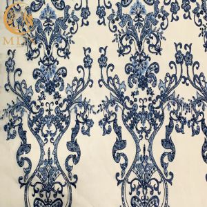 Fantasy Design Beaded Sequins Lace Fabric For Party Dress