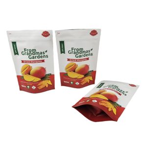 Low MOQ Custom Stand Up Kraft Paper Bag for Dried Mango Fruit Recycled