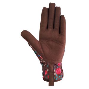Tight Firm Synthetic Leather Spandex Gardening Gloves Floral Printing