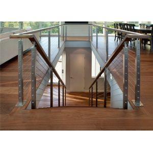 Exterior Stainless Cable Stair Railing System , Stainless Steel Decking