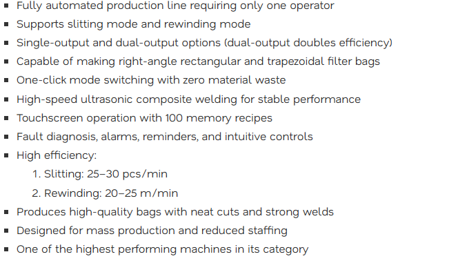 Pocket Filter Making Machine Air Filter Bags Making Machine TC-7020