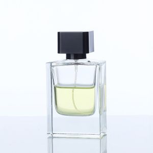 Empty 50ml Perfume Spray Atomizer Bottle Transparent Square Fine Processing