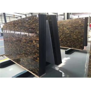 Polishing Artificial Semi Precious Stone Slabs Dark Tiger Eye Gemstone