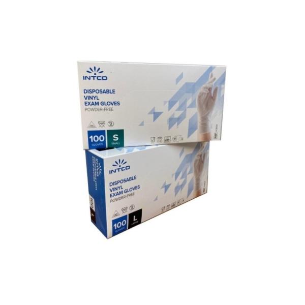 Buy EN455 ATSM D5250 INTCO Disposable Vinyl Examination Gloves Powder Free at wholesale prices