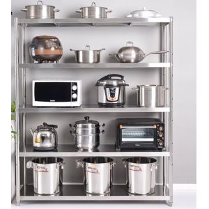 CE BSCI Kitchen Floor 5 Tier Stainless Steel Storage Shelf Box High Capacity