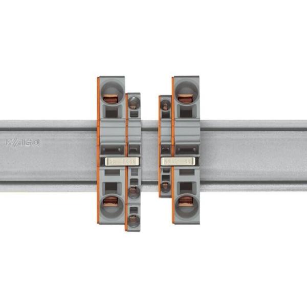 WAGO TOPJOB Rail Mounted Terminal Blocks Continuous Jumper 2/3/4/5/10 Pins Insulation Light Gray