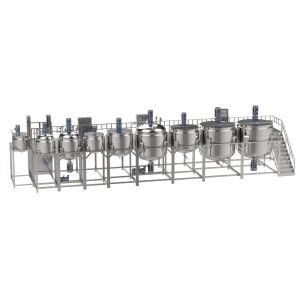 Hydraulic Lifting Vacuum Emulsifier Homogenizer 316/304 Stainless Steel Material