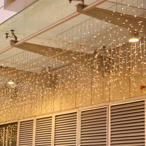 Window Curtain String Light LED 8 Lighting Modes Fairy Lights Remote Control