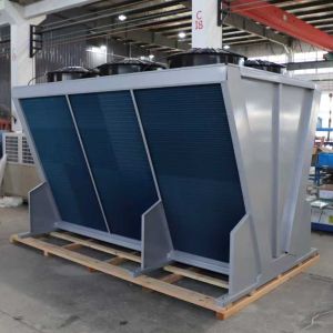 V-shaped top blow air condenser