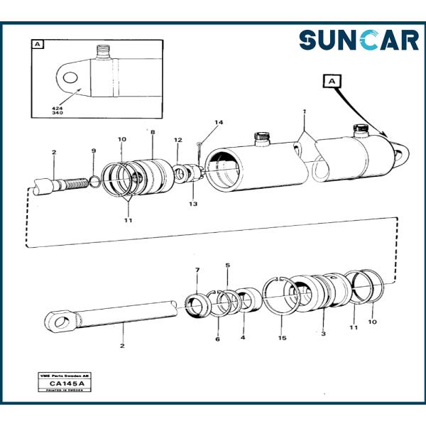 SUNCARVO.L.VO VOE 11990060 VOE11990060 Cylinder Seal Kit For Wheel Loader 6300, L120, L30, L50, L70, L90