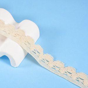 China Soft 100% Cotton Lace Trim Sustainable Crocheted Embroidery Lace on sale