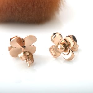 Rose Shape Stainless Steel Earrings, Fashion Jewelry Rose Gold Earring
