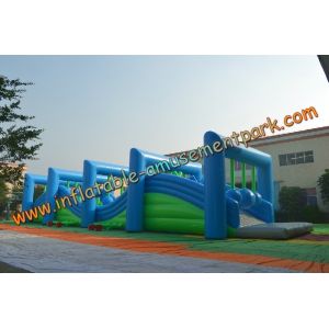 20m PVC Inflatables Obstacle Course , Inflatable Wrecking Ball For Team