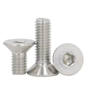 Steel M6 Coarse Thread Countersunk Carriage Bolts Hex Socket Drive 25mm Shank Length Bolt 100pcs/Box
