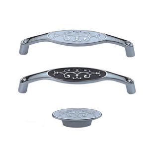 Oval GL8872 Kitchen Cabinet Knobs Chrome Arched Black Dresser Pulls Furniture