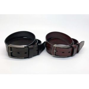 China Genuine Mens Casual Leather Belt 3.8cm Width With Inlaid Leather Buckle on sale