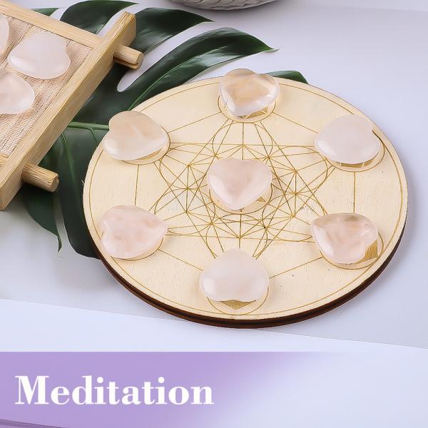 Ornament 0.8'' Heart Shaped Crystal Worry Stone For Spiritual Healing