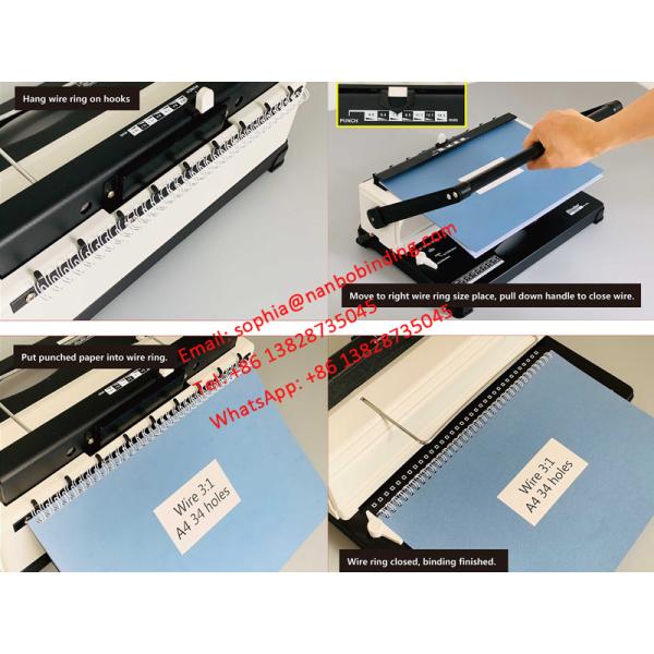 4.5mm Hole A4 Paper Wire 3/1 Punching Binding Machine